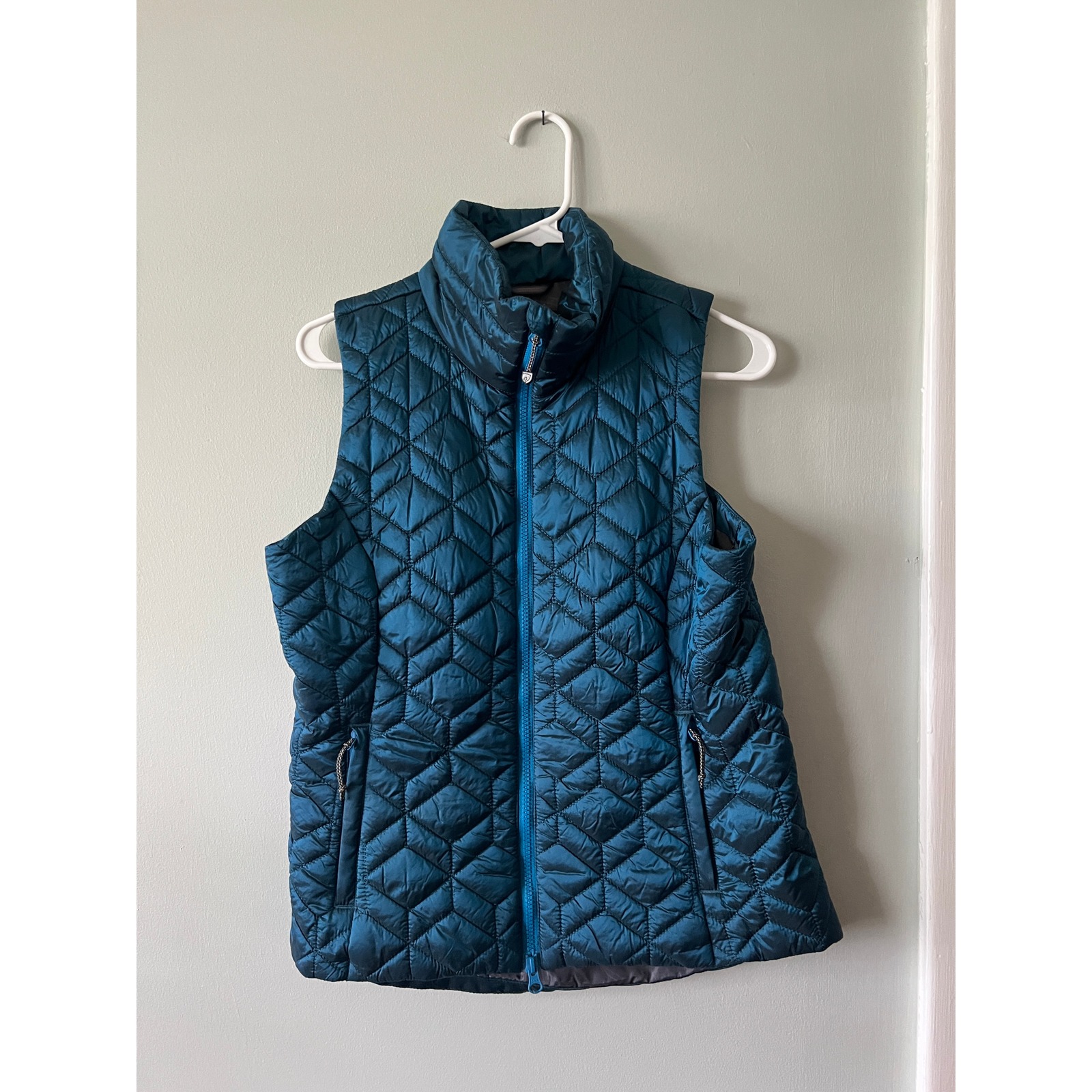 Noble Equestrian Puffer Vest Jacket Teal Nylon Women Size Small